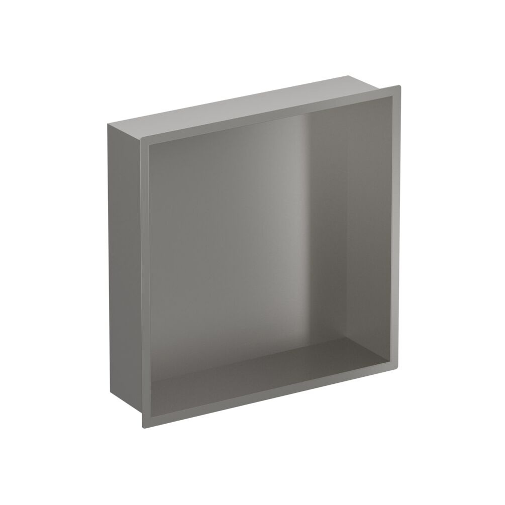 Cutout image of Crosswater Brushed Stainless Steel 305mm Shallow Shower Niche