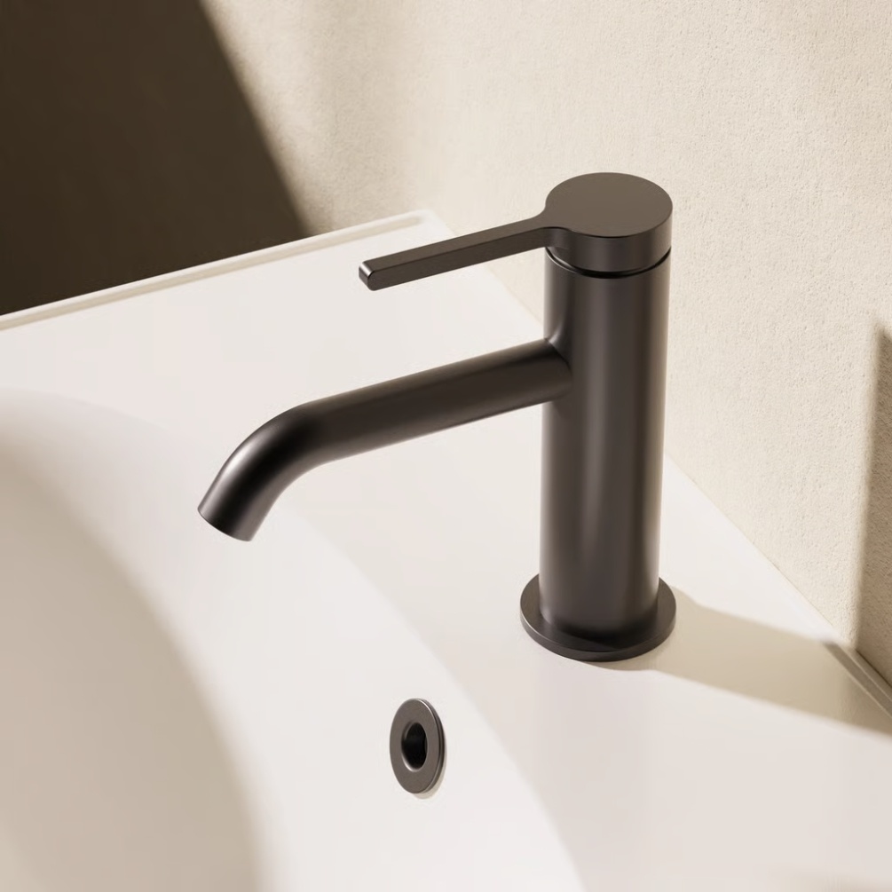 Crosswater Mada Matt Black Slim Monobloc Basin Tap Lifestyle