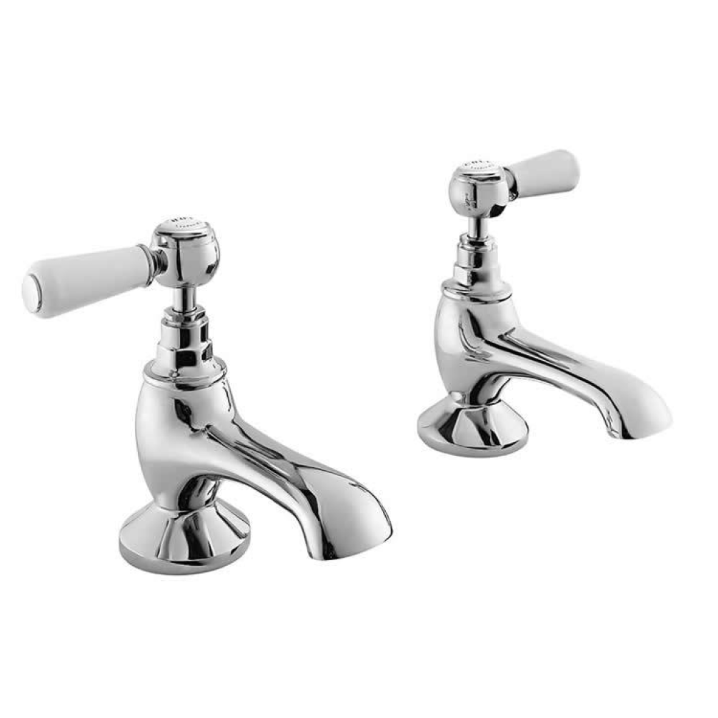 Photo of Bayswater Lever White & Chrome Bath Taps