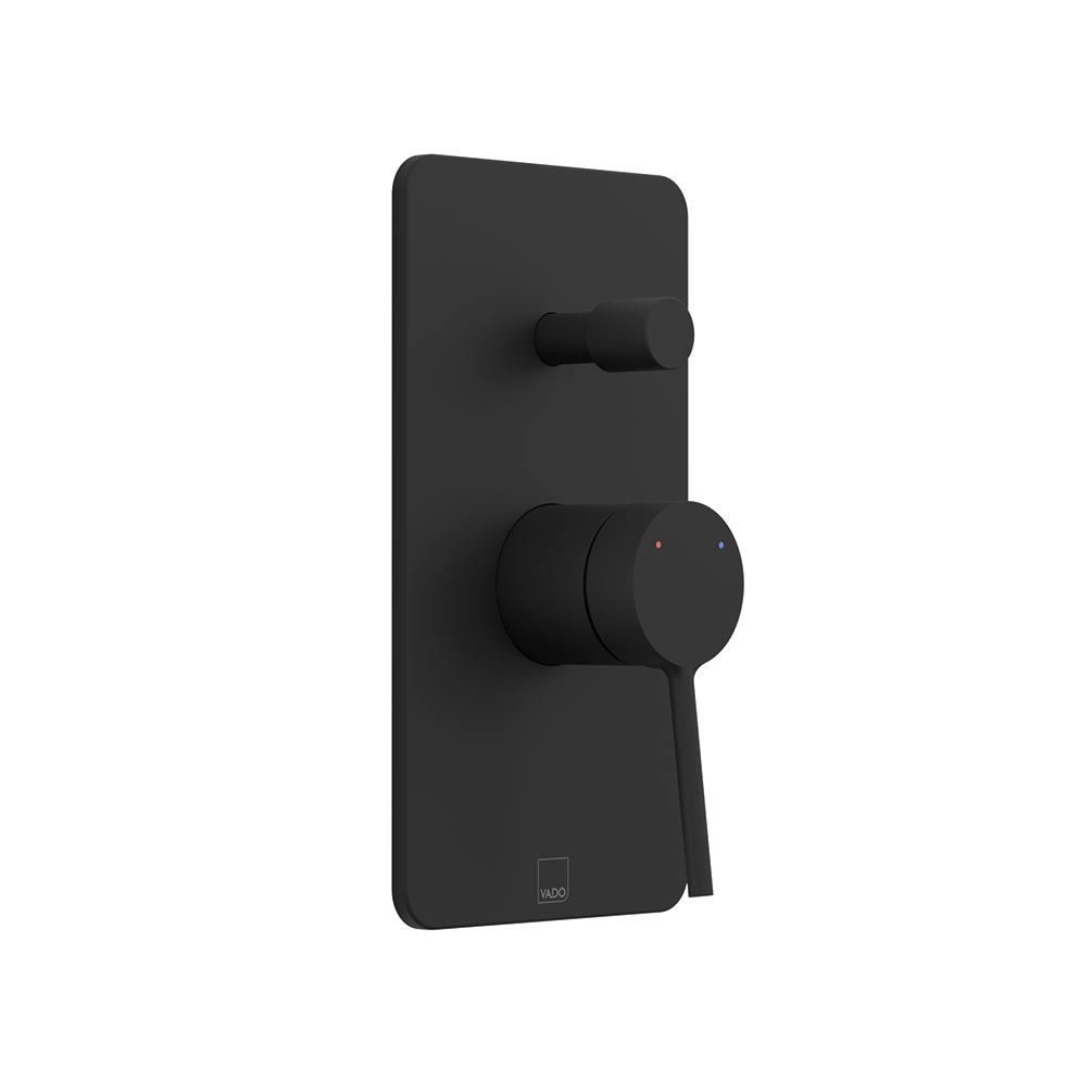 Vado Safari Matt Black 2 Outlet Manual Shower Valve With Diverter