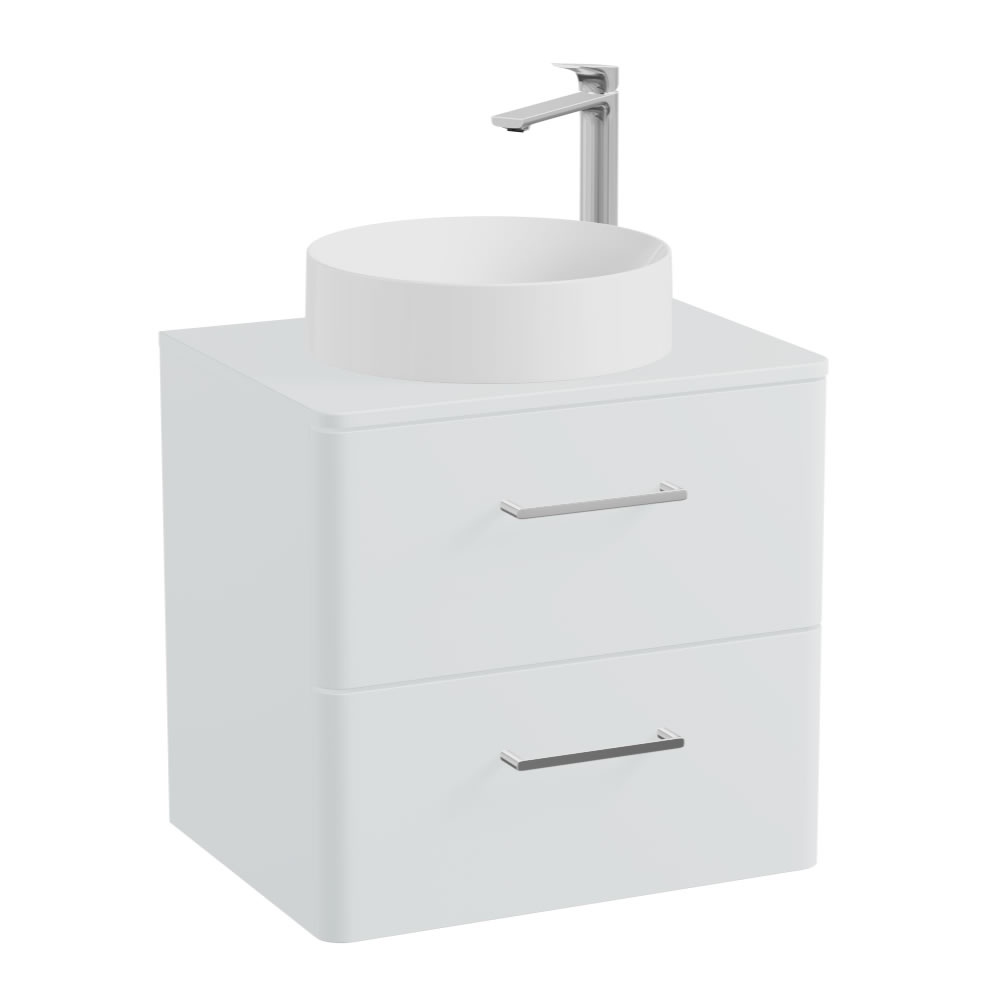 Vado Cameo 600mm Arctic White Vanity Unit & Wotrktop With Gloss Basin