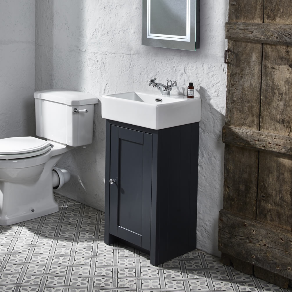 Tavistock Lansdown 430mm Matt Dark Grey Cloakroom Unit & Basin - Lifestyle Image 1