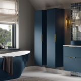 Camden Matt Deep Blue 350mm Wall Hung Tower Storage Unit - Image 1