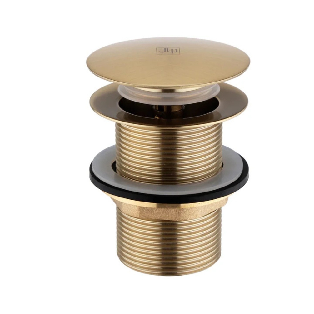 Image of JTP Vos Brushed Brass Click Clack Bath Waste For Free Standing Bath