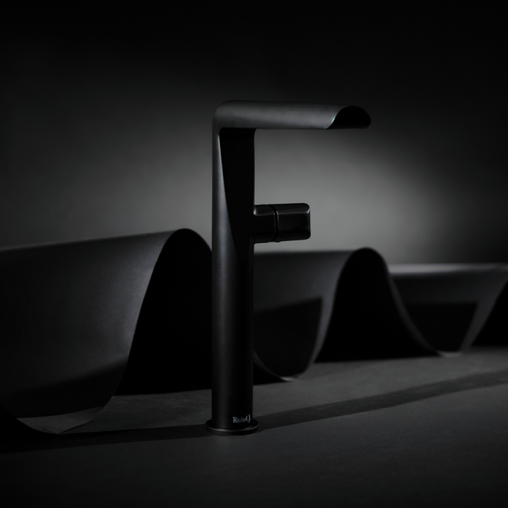 Photo of the Riobel Parabola Tall Single Lever Basin Mixer in Black
