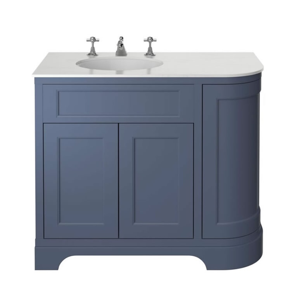 Heritage Wilton 1000mm Maritime Blue Left Hand Corner Vanity Unit