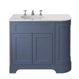 Heritage Wilton 1000mm Maritime Blue Left Hand Corner Vanity Unit