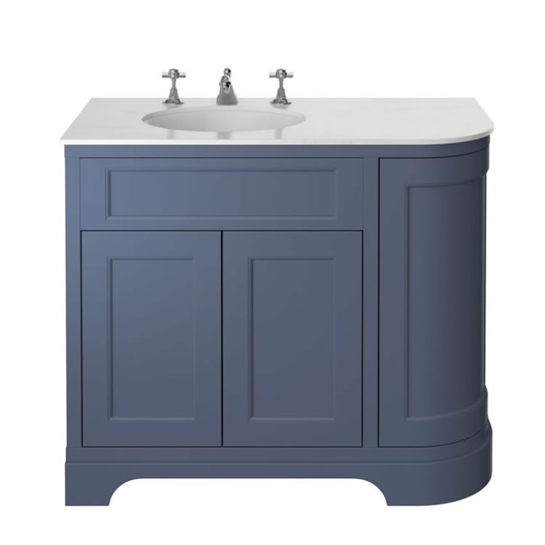 Heritage Wilton 1000mm Maritime Blue Left Hand Corner Vanity Unit