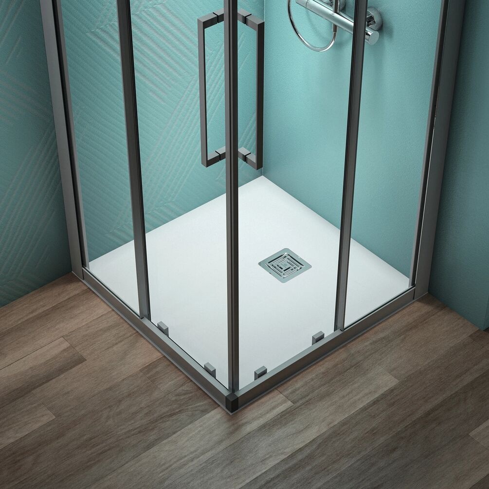 Lifestyle image of Ideal Standard Ultraflat S+ Pure White 800mm Stone Resin Shower Tray
