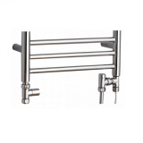 Product cut out image of The Sussex Range by JIS Mixed Solar Valves fixed to towel ladder radiator in Chrome Polished or Satin VMS-P / VMS-S