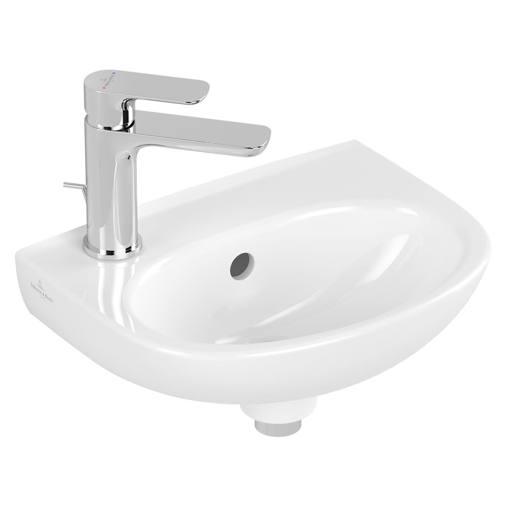 Cutout image of Villeroy & Boch O.Novo Lite 360mm Wall-Hung Cloakroom Basin left hand
