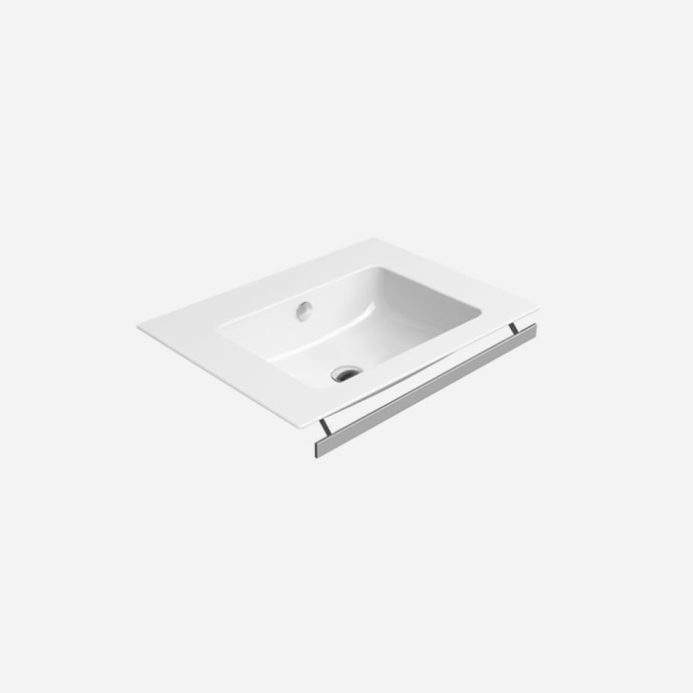 Photo of GSI Pura 62 x 46 Wall Hung Basin With Chrome Towel Rail