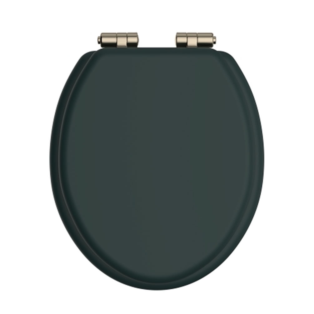 Heritage Classic Green Soft Close WC Seat With Vintage Gold Hinges