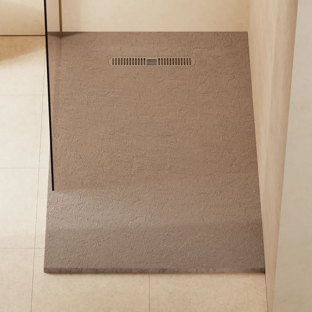 Lifestyle image of Crosswater Vito 1500mm x 900mm Brown Anti-Slip Rectangular Shower Tray