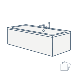 iconography image of an acrylic bathtub with bath with an example acrylic swatch image