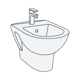 iconography image of a wall hung or wall mounted bidet