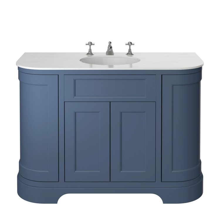Heritage Wilton 1200mm Maritime Blue Curved Vanity Unit & Worktop