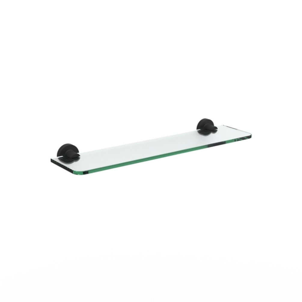 Product Cut out image of the Origins Living Tecno Project Black Glass Shelf