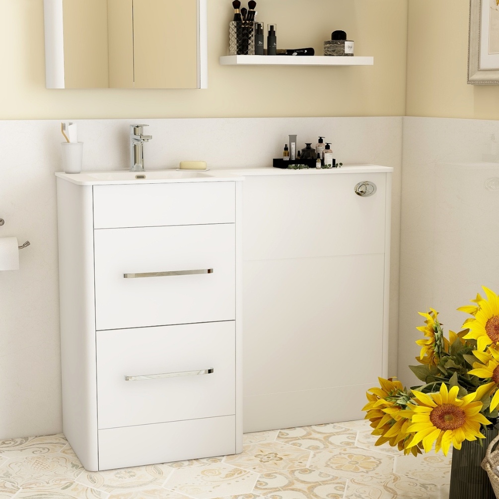 Imex Suburb Gloss White 600mm Left Handed W.C Unit Lifestyle
