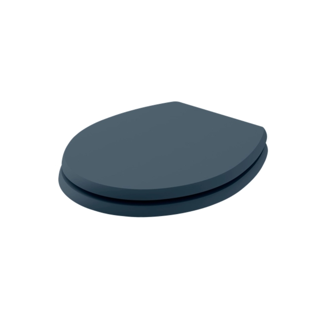 Product cut out image of the Bayswater Fitzroy Stiffkey Blue Traditional Wood Soft Close Toilet Seat