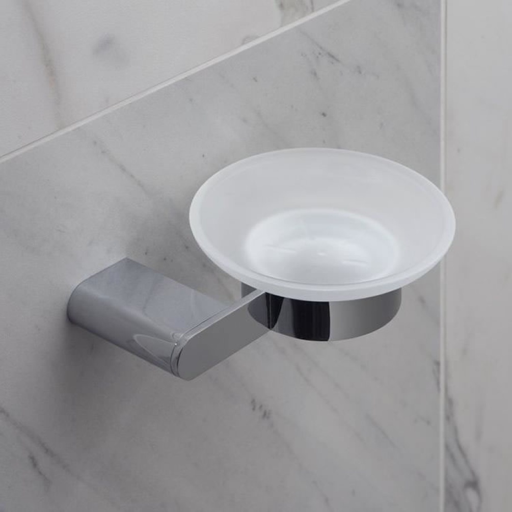 Vado Photon Frosted Glass Soap Dish & Holder Lifestyle Image 1