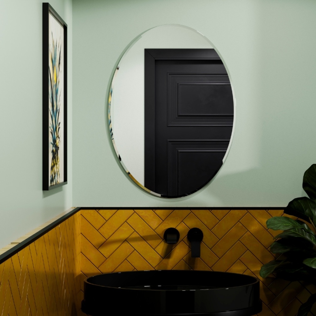 Product Lifestyle image of the Origins Living Belvoir Oval Mirror