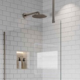 Product Lifestyle image of the Abacus Brushed Nickel Ceiling Mounted Bracing Bar