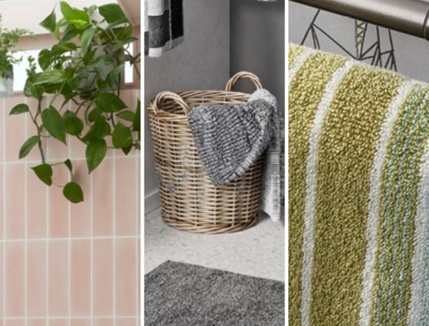 montage image showing diy renter-friendly bathroom ideas for tenants and leaseholders