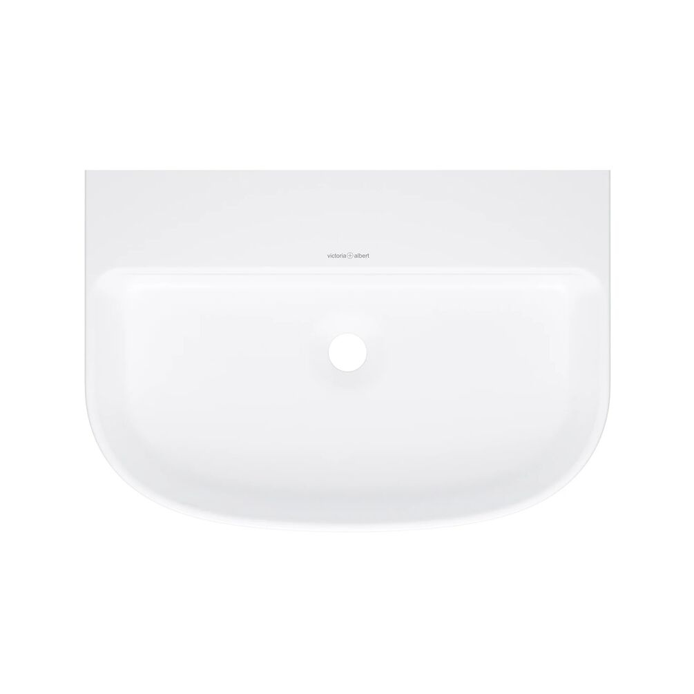 Product cut out image of the Victoria + Albert Lussari 600mm Matt White Back to Wall Countertop Basin No Tap Hole