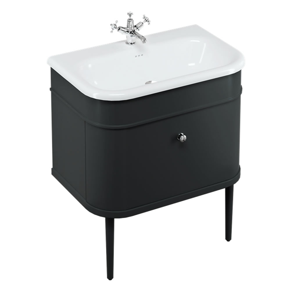Burlington Chalfont 750mm Basin With Matt Black Unit & Black Legs