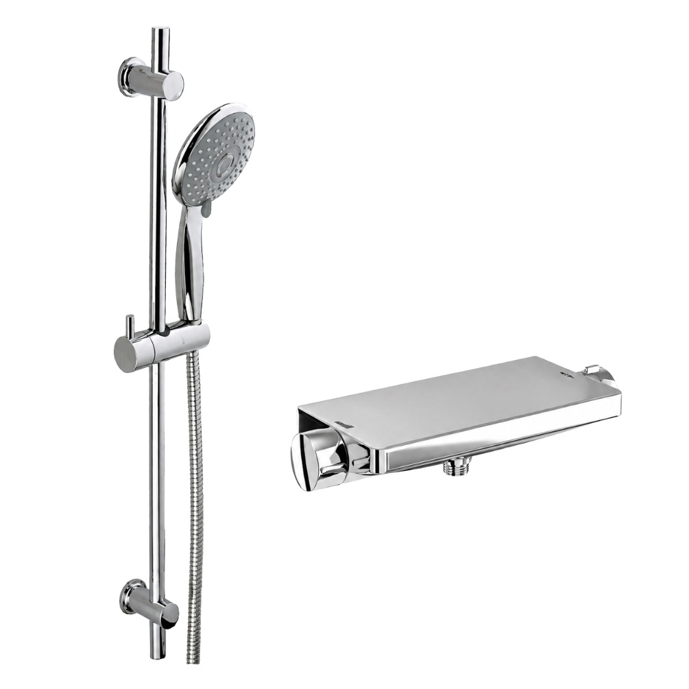 Cut out image of the Britton Hoxton Chrome Thermostatic Shower Valve & Slide Rail Kit