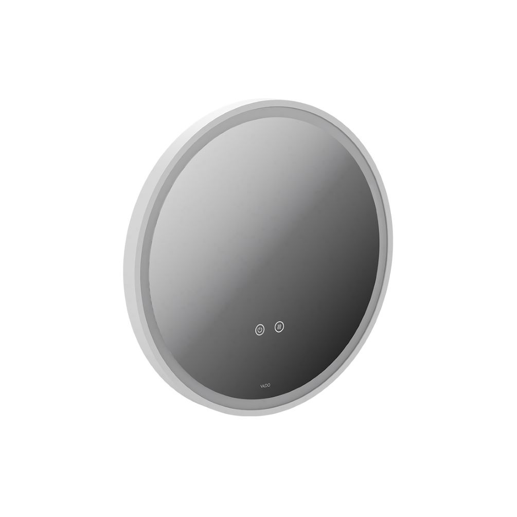 Cut out image of Vado Cameo 500mm Illuminated Round Matt White Mirror
