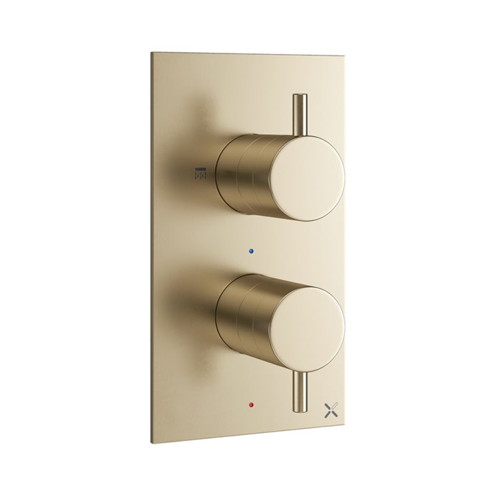 Crosswater MPRO Brushed Brass Thermostatic Shower Valve - Image 1