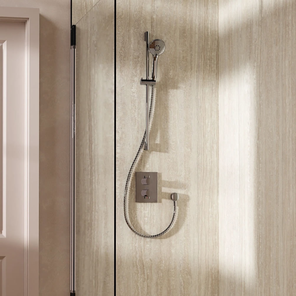 Lifestyle image of Crosswater Crossbox Chrome Single Outlet Slide Rail Shower Set