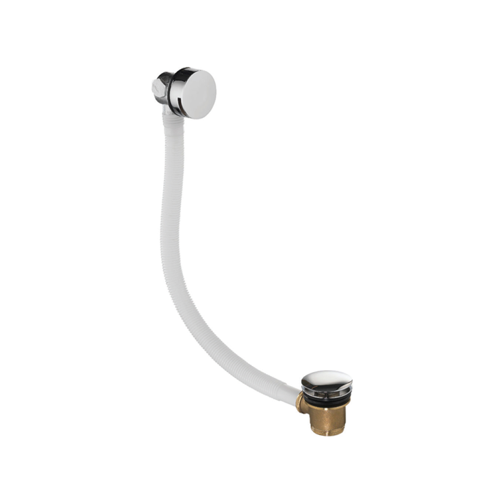 Photo of JTP Chrome Exofil Slim Overflow Bath Filler with Click Clack Waste Cutout