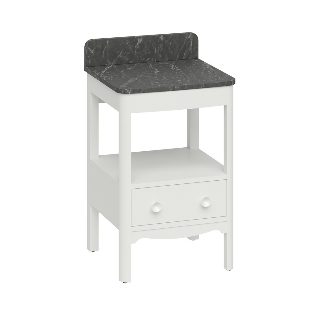 Product cut out image of Burlington Guild 560 Varley White Furniture Unit and Marquina Worktop GU5600DVW_FS GU560TMQ