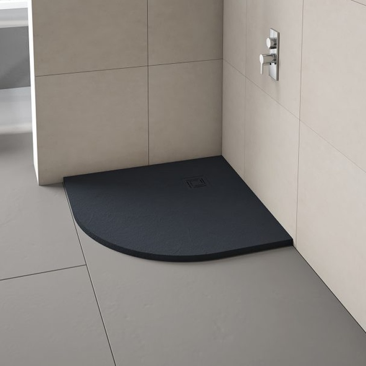 Merlyn Truestone Graphite 900 x 900mm Quadrant Shower Tray & Waste