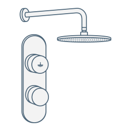 iconography image of a rainfall waterfall shower system
