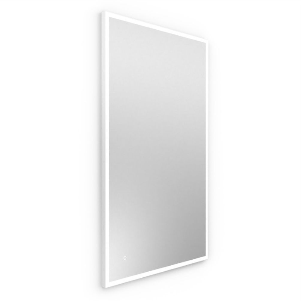 Product Cut out image of Origins Living Tate Light White 1200mm Rectangular Mirror on an angle