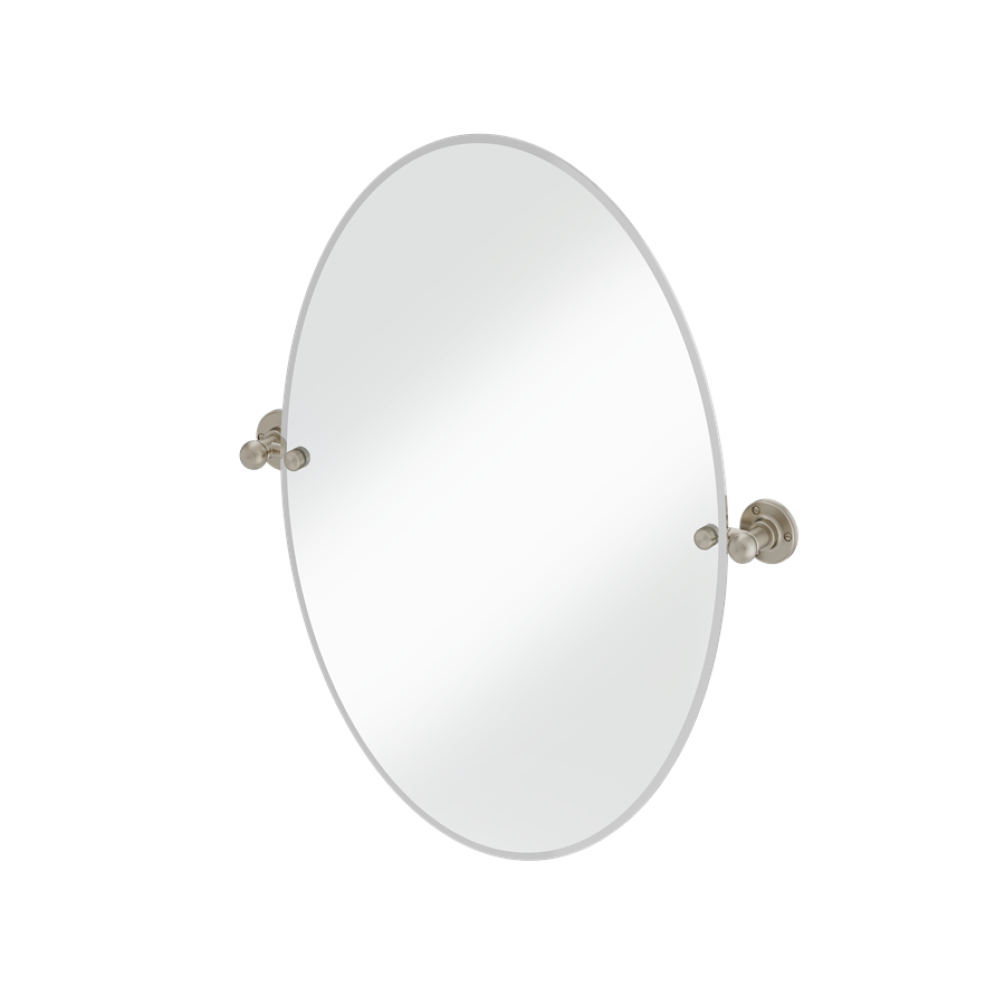 Burlington Oval Mirror 500 x 700mm With Brushed Nickel Fixings