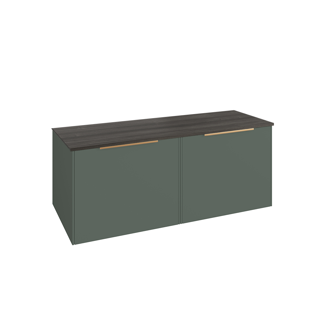 Abacus Concept Sit On Sage Green 1200mm Vanity Unit - Lava Countertop