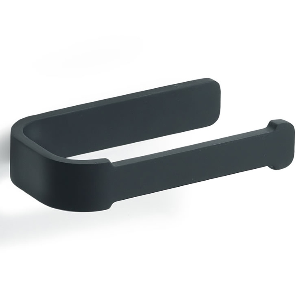 Cutout image of Origins Living Gedy Outline Open Toilet Roll Holder Black.