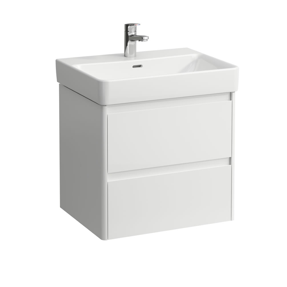 Cutout image of Laufen Base 2.0 Gloss White 600mm x 465mm Wall-Hung Vanity Unit & Basin