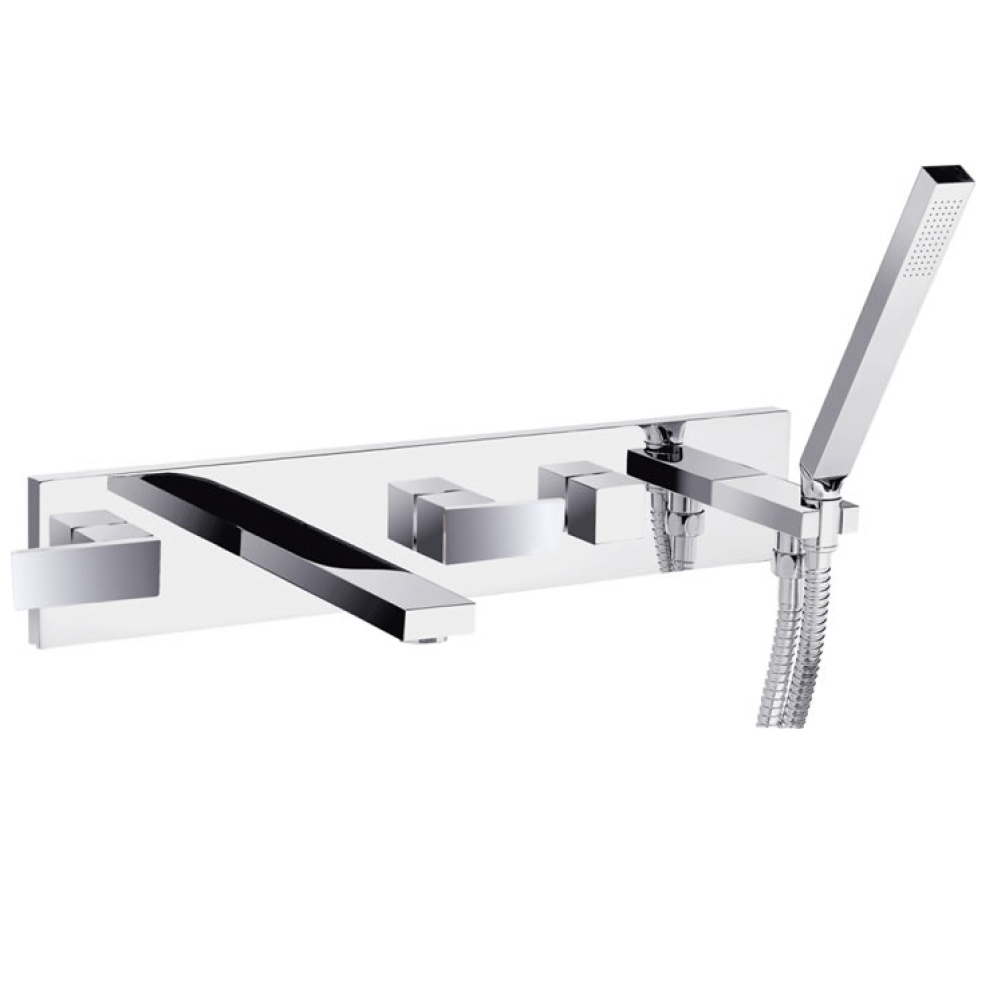 JTP Athena 5 Hole Wall Mounted Bath Shower Mixer With Kit