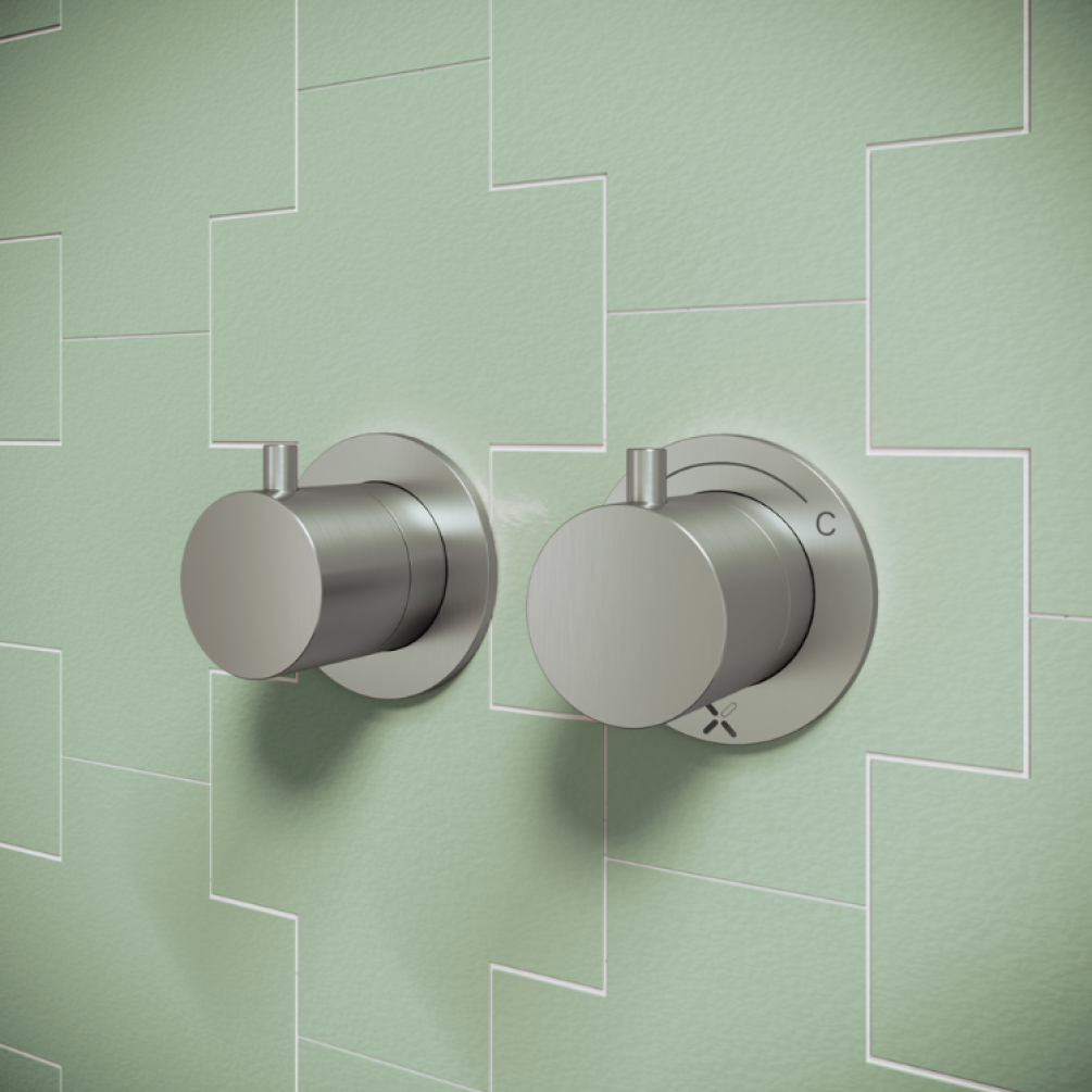 Crosswater Module Brushed Stainless Steel 2 Handle Trimset