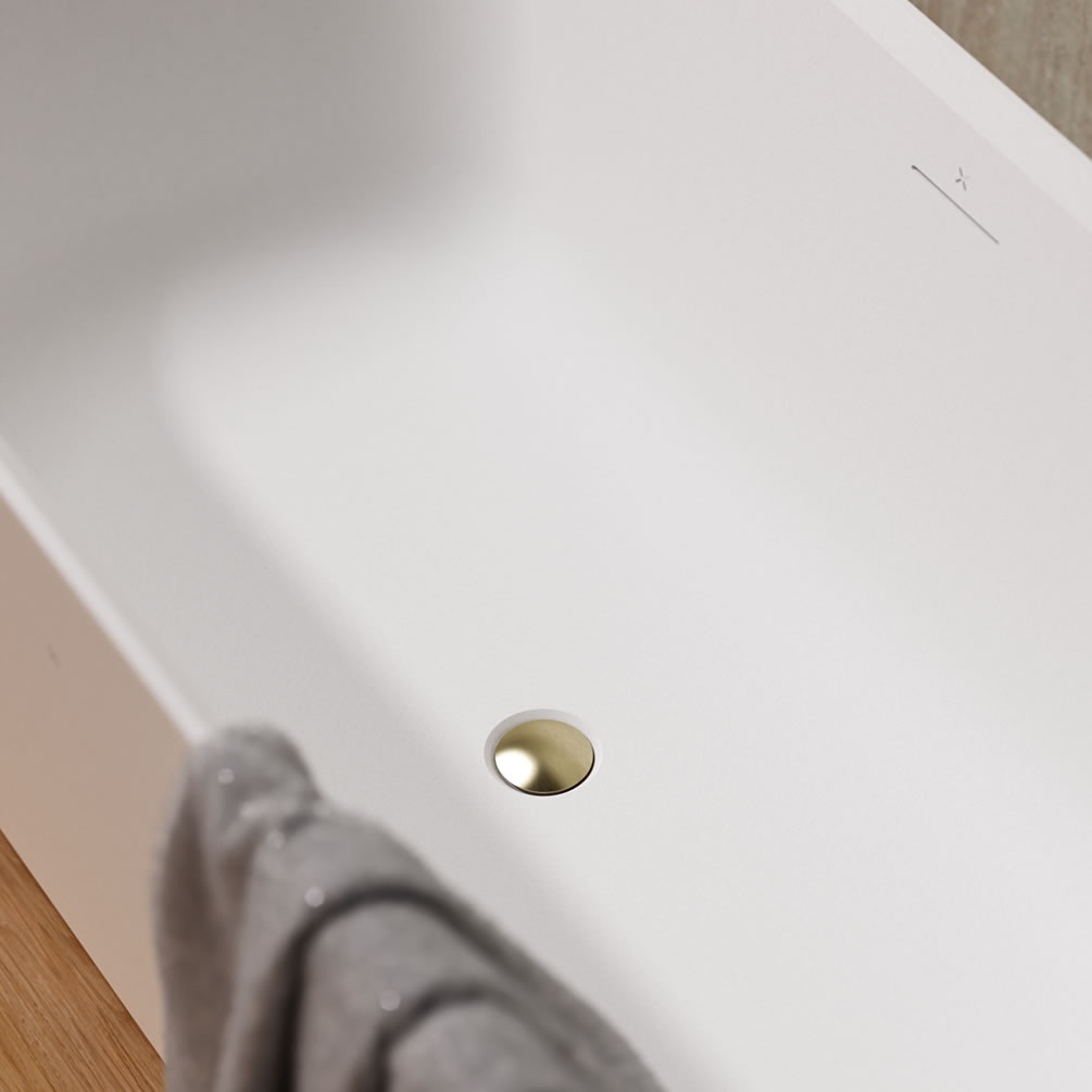 Lifestyle image of Crosswater Brushed Brass Freestanding Bath Waste