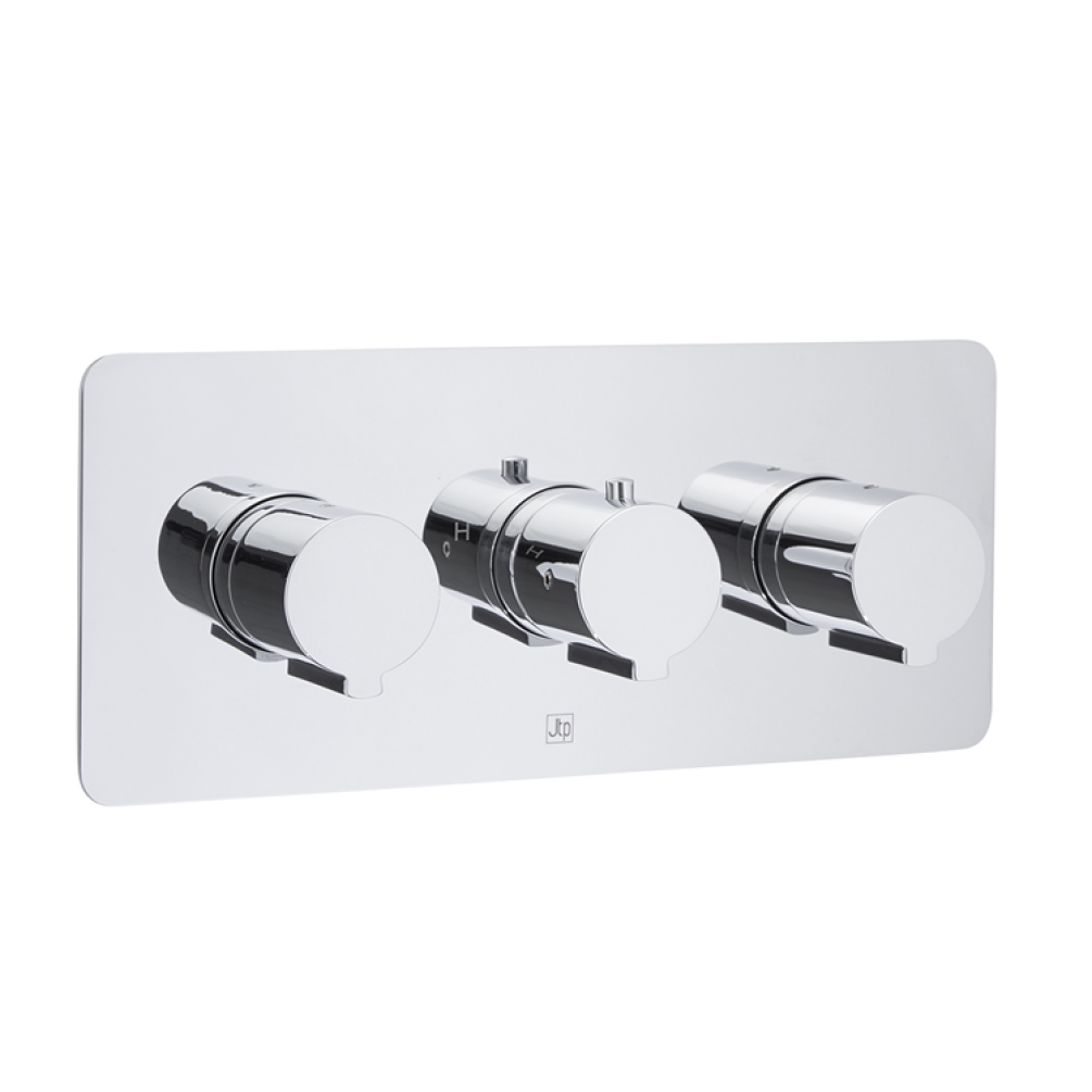 Photo of JTP Curve Landscape Twin Outlet Concealed Shower Valve Cutout
