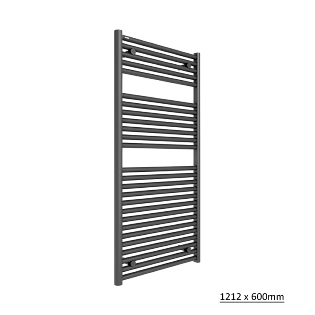 Photo of Tissino Hugo2 Anthracite Heated Towel Rail 1212 x 600mm Cutout