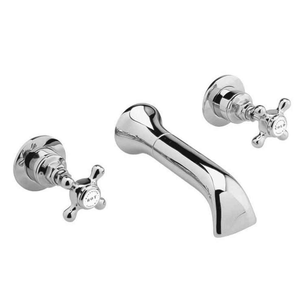Photo of Bayswater Crosshead White & Chrome Wall Mounted Bath Filler Cutout