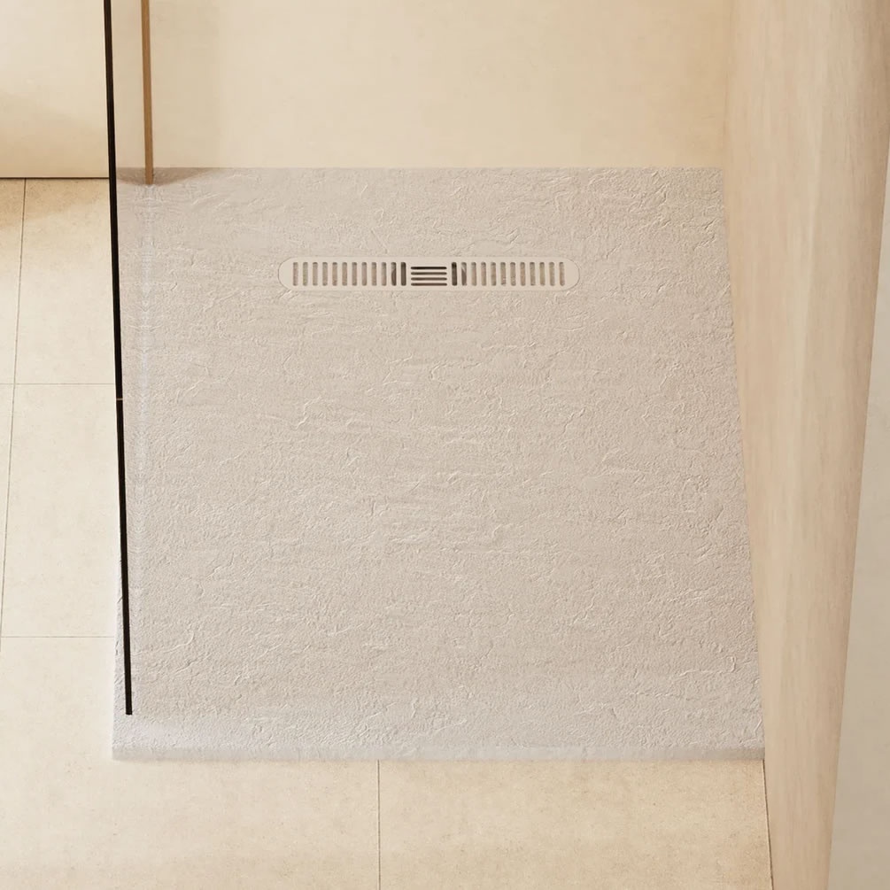 Lifestyle image of Crosswater Vito 1100mm x 800mm Matt White Anti-Slip Rectangular Shower Tray